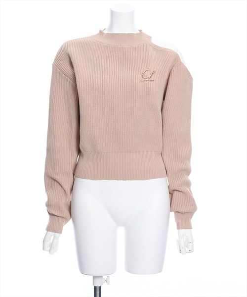 clear（クリア）の「≪再入荷≫ブローチ付き肩スリット畦編み長袖ニットトップス[大人 フェミニン]（ニット/セーター・レディース・ピンクベージュ/ブラック/アイボリー・F）」の14枚目の写真