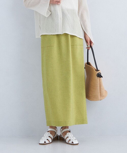 green label relaxing（グリーンレーベルリラクシング）の「［size SHORTあり］スラブオックス スカート -マシンウォッシャブル・防シワ-（スカート・レディース・ナチュラル/モカ/イエロー/コバルトブルー/ネイビー/ブラウン・SHORT/36/38）」の18枚目の写真