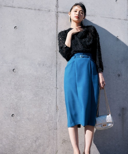 12Twelve Agenda（トゥエルブ　アジェンダ）の「フェザーカットジャガードドレープネックブラウス（シャツ/ブラウス・レディース・ブラック/オフホワイト・M）」の15枚目の写真