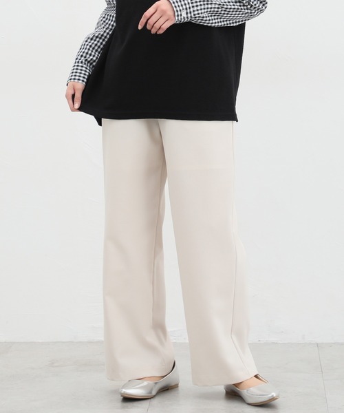 Honeys(ハニーズ)の「イージーストレートパンツ(股下67cm)(その他パンツ・レディース・アイボリー/ブラック/杢グレー/ミント/ベージュ・S/M/L/LL)」の2枚目の写真