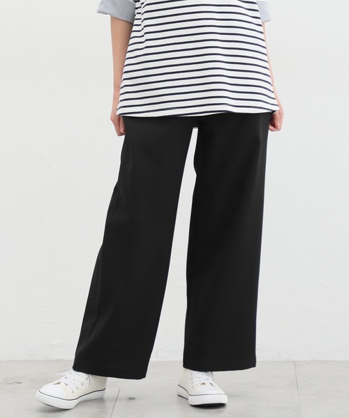 Honeys(ハニーズ)の「イージーストレートパンツ(股下67cm)(その他パンツ・レディース・アイボリー/ブラック/杢グレー/ミント/ベージュ・S/M/L/LL)」の1枚目の写真