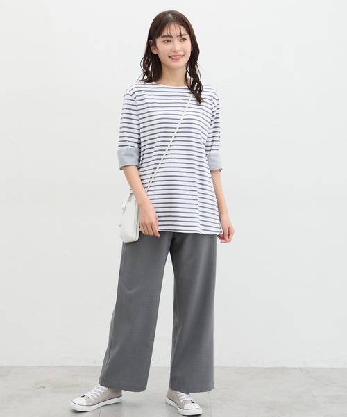 Honeys(ハニーズ)の「イージーストレートパンツ(股下67cm)(その他パンツ・レディース・アイボリー/ブラック/杢グレー/ミント/ベージュ・S/M/L/LL)」の13枚目の写真