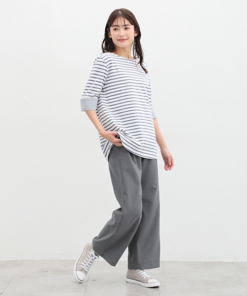 Honeys(ハニーズ)の「イージーストレートパンツ(股下67cm)(その他パンツ・レディース・アイボリー/ブラック/杢グレー/ミント/ベージュ・S/M/L/LL)」の14枚目の写真