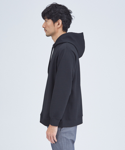 ABAHOUSE GRAY(アバハウスグレイ)の「【セットアップ対応】ハニカムメッシュ パーカー(パーカー・メンズ・モカ/グレイッシュベージュ/ブラック/グレイッシュブルー・46/48)」の9枚目の写真