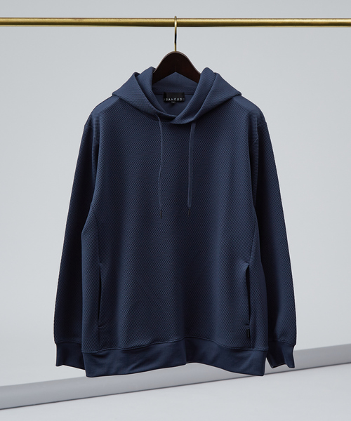 ABAHOUSE GRAY(アバハウスグレイ)の「【セットアップ対応】ハニカムメッシュ パーカー(パーカー・メンズ・モカ/グレイッシュベージュ/ブラック/グレイッシュブルー・46/48)」の19枚目の写真