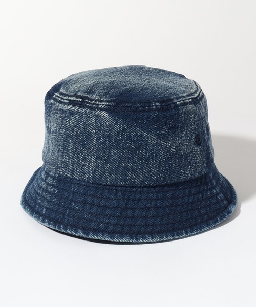 DENIM BUCKET HAT ロゴ 刺繍 帽子 インディゴ M MEI（メイ）の「【MEI/メイ】MEI BUCKETHAT DENIM/ロゴ刺繍デニム