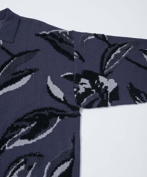 JUNRED（ジュンレッド）の「ボタニカルジャガードニットカーディガン（カーディガン/ボレロ・メンズ・ネイビー/オフホワイト・L/S/M）」の5枚目の写真