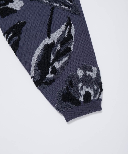 JUNRED（ジュンレッド）の「ボタニカルジャガードニットカーディガン（カーディガン/ボレロ・メンズ・ネイビー/オフホワイト・L/S/M）」の7枚目の写真