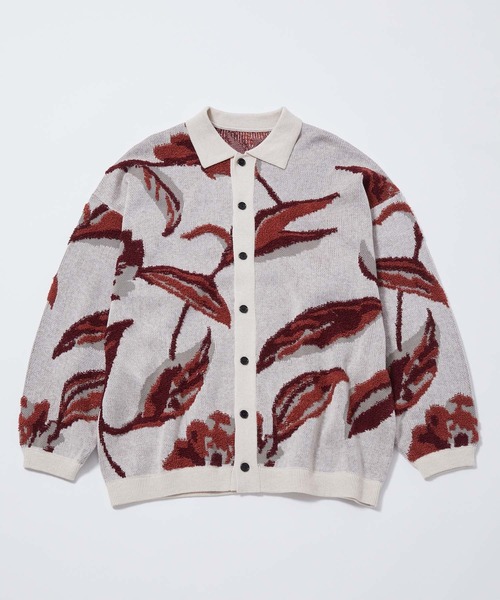 JUNRED（ジュンレッド）の「ボタニカルジャガードニットカーディガン（カーディガン/ボレロ・メンズ・ネイビー/オフホワイト・L/S/M）」の10枚目の写真