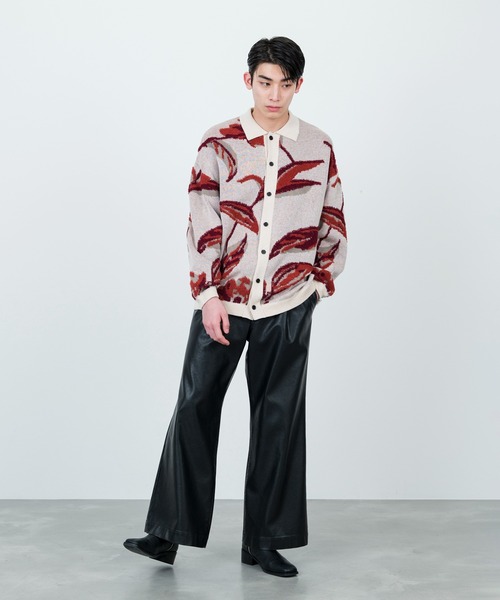 JUNRED（ジュンレッド）の「ボタニカルジャガードニットカーディガン（カーディガン/ボレロ・メンズ・ネイビー/オフホワイト・L/S/M）」の14枚目の写真