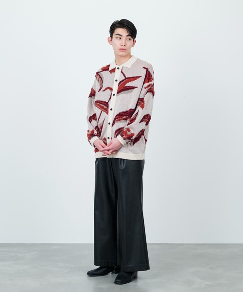 JUNRED（ジュンレッド）の「ボタニカルジャガードニットカーディガン（カーディガン/ボレロ・メンズ・ネイビー/オフホワイト・L/S/M）」の13枚目の写真