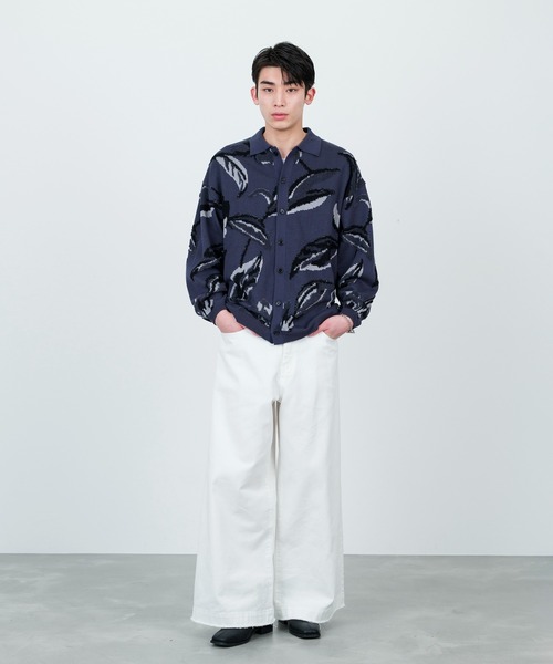 JUNRED（ジュンレッド）の「ボタニカルジャガードニットカーディガン（カーディガン/ボレロ・メンズ・ネイビー/オフホワイト・L/S/M）」の12枚目の写真