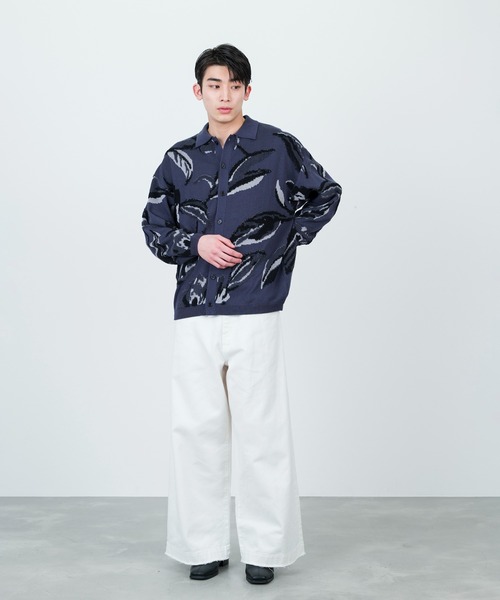 JUNRED（ジュンレッド）の「ボタニカルジャガードニットカーディガン（カーディガン/ボレロ・メンズ・ネイビー/オフホワイト・L/S/M）」の11枚目の写真