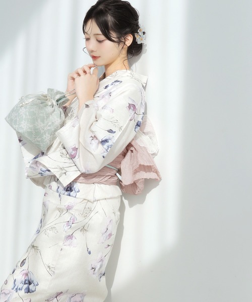 Dita(ディータ)の「ころんと大人かわいい。レース巾着【W】(和装小物・レディース・アイボリー/ブラック/ブルーグレー/ピンクベージュ/ワイン/ベージュ/ネイビー/グレー/ラベンダー/ピンク系その他/ホワイト系その他/ブラウン/ミント/ブルー系その他・FREE)」の8枚目の写真