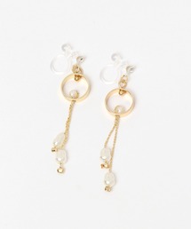 サークルフリンジパールノンホールピアス / 104311