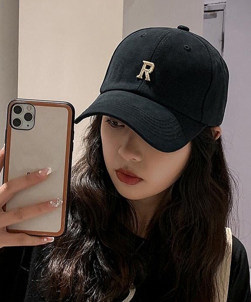キャップ英字ロゴレディース韓国