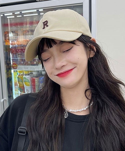 キャップ英字ロゴレディース韓国