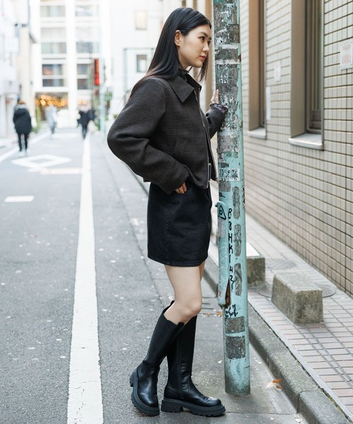 3.3 Field Trip （3.3フィールドトリップ）の「3.3 Field Trip／ツイードZIPジャケット 2101904（ブルゾン・レディース・アイボリー/ブラック/パープル・FREE）」の9枚目の写真