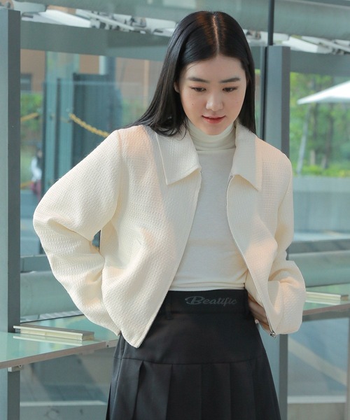 3.3 Field Trip （3.3フィールドトリップ）の「3.3 Field Trip／ツイードZIPジャケット 2101904（ブルゾン・レディース・アイボリー/ブラック/パープル・FREE）」の14枚目の写真