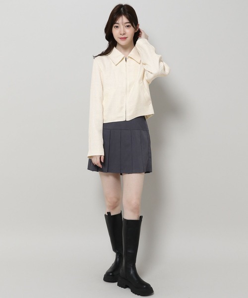 3.3 Field Trip （3.3フィールドトリップ）の「3.3 Field Trip／ツイードZIPジャケット 2101904（ブルゾン・レディース・アイボリー/ブラック/パープル・FREE）」の17枚目の写真