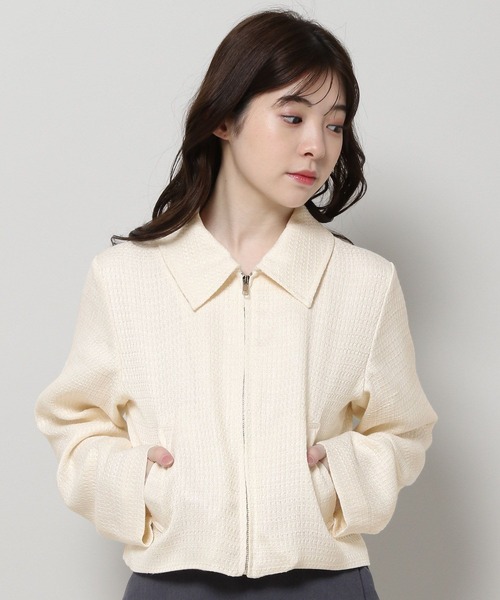 3.3 Field Trip （3.3フィールドトリップ）の「3.3 Field Trip／ツイードZIPジャケット 2101904（ブルゾン・レディース・アイボリー/ブラック/パープル・FREE）」の19枚目の写真