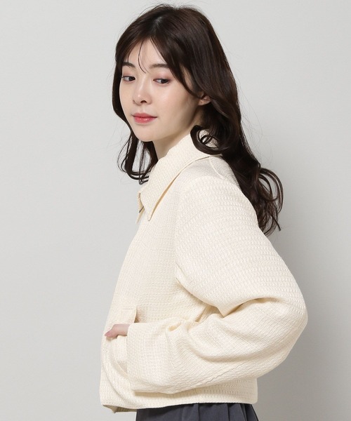 3.3 Field Trip （3.3フィールドトリップ）の「3.3 Field Trip／ツイードZIPジャケット 2101904（ブルゾン・レディース・アイボリー/ブラック/パープル・FREE）」の20枚目の写真