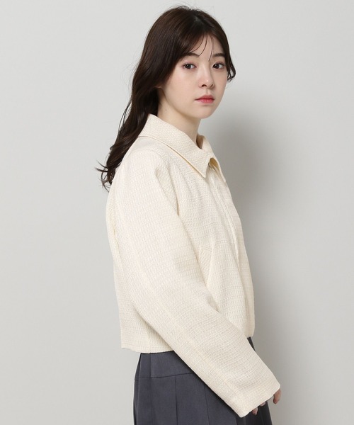 3.3 Field Trip （3.3フィールドトリップ）の「3.3 Field Trip／ツイードZIPジャケット 2101904（ブルゾン・レディース・アイボリー/ブラック/パープル・FREE）」の21枚目の写真