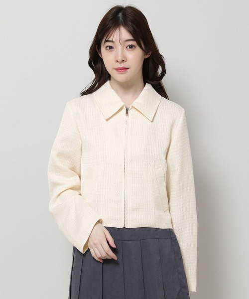 3.3 Field Trip （3.3フィールドトリップ）の「3.3 Field Trip／ツイードZIPジャケット 2101904（ブルゾン・レディース・アイボリー/ブラック/パープル・FREE）」の22枚目の写真