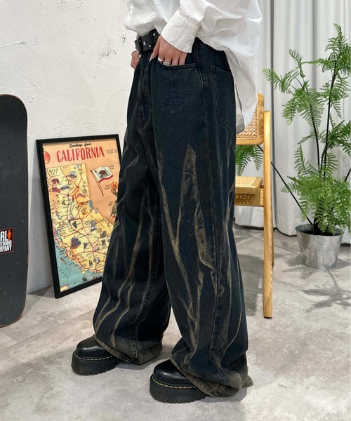 sedacle（セダクル）の「ニュアンスブリーチ加工デニム（デニムパンツ・メンズ・ブラック/インディゴブルー・SMALL/MEDIUM/LARGE）」の16枚目の写真