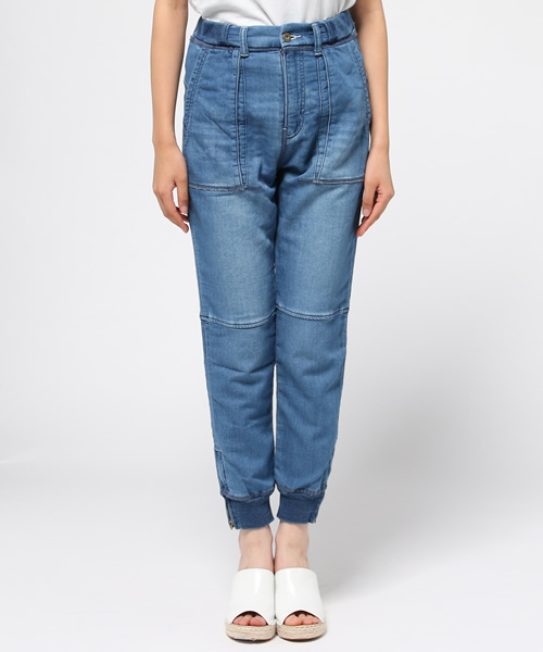 OUTLET（アウトレット）の「【CAPRICIEUX LE'MAGE】カットデニム裾リブパンツ（その他パンツ・レディース・ブルー・FREE）」の2枚目の写真
