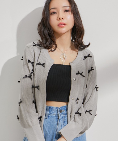 VIS（ビス）の「パールリボントップネックレス（ネックレス・レディース・シルバー/ゴールド・FREE）」の4枚目の写真