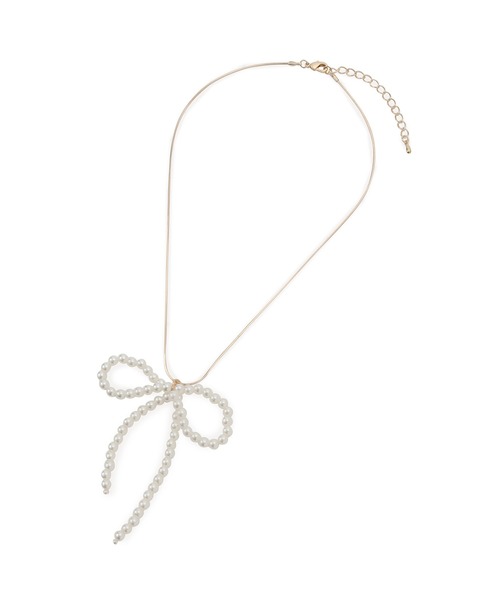 VIS（ビス）の「パールリボントップネックレス（ネックレス・レディース・シルバー/ゴールド・FREE）」の5枚目の写真