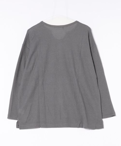 NOWLE(ノウル)の「【NOWLE】ワッフル デザイン ミニ Uネック 無地 ロンT(Tシャツ/カットソー・メンズ・グレー/ホワイト/ブラック・X-LARGE/LARGE/MEDIUM)」の14枚目の写真