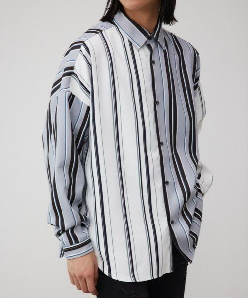 AZUL by moussy(アズールバイマウジー)の「ツイルジェネラルシャツ(シャツ/ブラウス・メンズ・ホワイト/ブルー/ブルー系その他/ブラック系その他/ホワイト系その他/グレー系その他・FREE)」の5枚目の写真