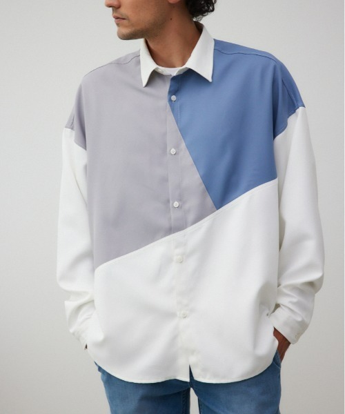 AZUL by moussy(アズールバイマウジー)の「ツイルジェネラルシャツ(シャツ/ブラウス・メンズ・ホワイト/ブルー/ブルー系その他/ブラック系その他/ホワイト系その他/グレー系その他・FREE)」の6枚目の写真