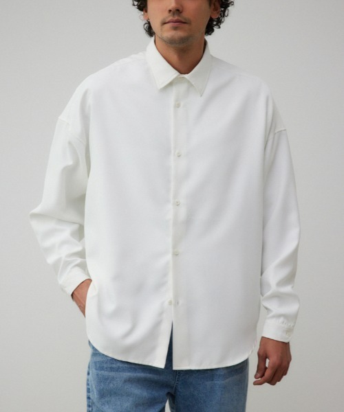 AZUL by moussy(アズールバイマウジー)の「ツイルジェネラルシャツ(シャツ/ブラウス・メンズ・ホワイト/ブルー/ブルー系その他/ブラック系その他/ホワイト系その他/グレー系その他・FREE)」の2枚目の写真