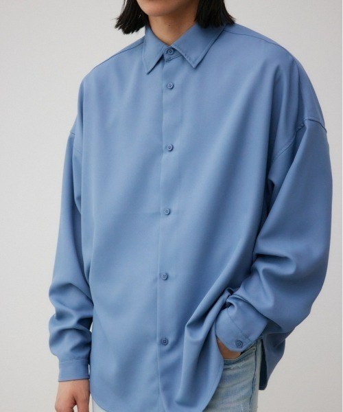 AZUL by moussy(アズールバイマウジー)の「ツイルジェネラルシャツ(シャツ/ブラウス・メンズ・ホワイト/ブルー/ブルー系その他/ブラック系その他/ホワイト系その他/グレー系その他・FREE)」の1枚目の写真