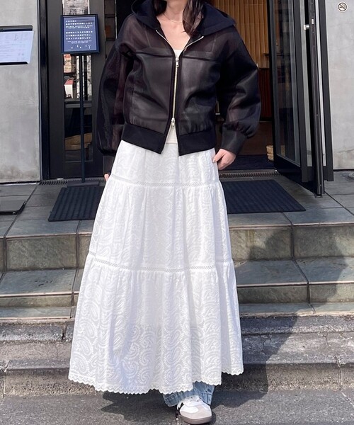 fredy emue（フレディエミュ）の「シアーダンボールフードブルゾン（ブルゾン・レディース・ブラック/サックスブルー・38）」の19枚目の写真