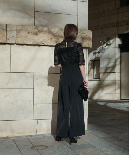 My shawty レースワンピース　ドレス　ブラック My shawty（ﾏｲｼｬｳﾃｨｰ）の「jacquard docking dress（ドレス