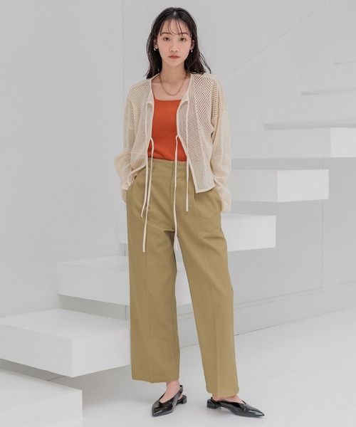 LOWRYS FARM（ローリーズファーム）の「２ＷＡＹパッチワークＬＳ 108500（ニット/セーター・レディース・チャコールグレー/グリーン/アイボリー・FREE）」の4枚目の写真