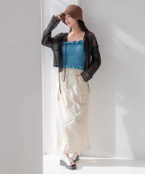 LOWRYS FARM（ローリーズファーム）の「２ＷＡＹパッチワークＬＳ 108500（ニット/セーター・レディース・チャコールグレー/グリーン/アイボリー・FREE）」の10枚目の写真