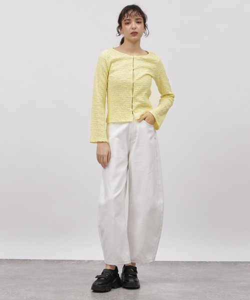 LAKOLE（ラコレ）の「カットジャガードショートカーディガン / 111315（カーディガン/ボレロ・レディース・ブラック/アイボリー/ブルー/イエロー・SMALL/MEDIUM）」の19枚目の写真