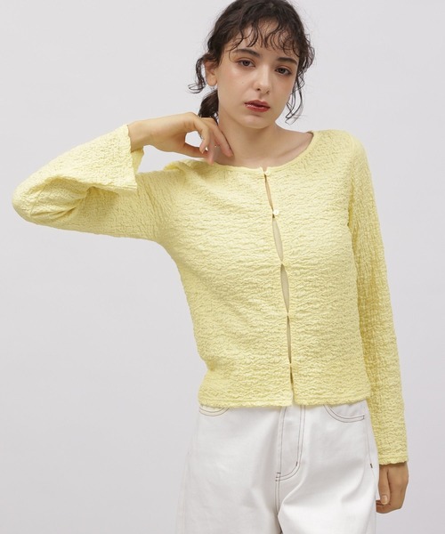 LAKOLE（ラコレ）の「カットジャガードショートカーディガン / 111315（カーディガン/ボレロ・レディース・ブラック/アイボリー/ブルー/イエロー・SMALL/MEDIUM）」の22枚目の写真