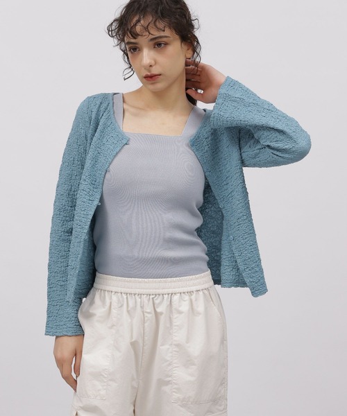 LAKOLE（ラコレ）の「カットジャガードショートカーディガン / 111315（カーディガン/ボレロ・レディース・ブラック/アイボリー/ブルー/イエロー・SMALL/MEDIUM）」の16枚目の写真