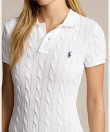 ポロラルフローレン ケーブルニットワンピース オフホワイトコットン  S相当 ポロ ラルフ ローレン POLO RALPH LAUREN ケーブルニット