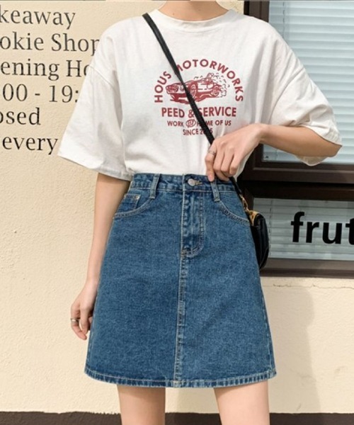 urge:(アージコロン )の「【URGE:】 デニムミニスカート(デニムスカート・レディース・ブルー/チャコールグレー/ブラック/オフホワイト/ネイビー・X-LARGE/LARGE/MEDIUM/SMALL)」の9枚目の写真