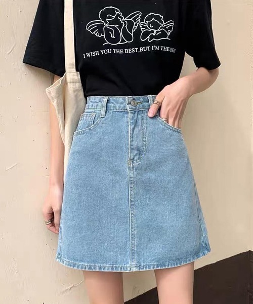 urge:(アージコロン )の「【URGE:】 デニムミニスカート(デニムスカート・レディース・ブルー/チャコールグレー/ブラック/オフホワイト/ネイビー・X-LARGE/LARGE/MEDIUM/SMALL)」の12枚目の写真