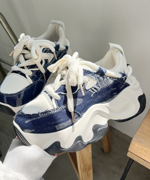 Nana(ナナ)（ナナ）の「ボリュームソールデニムスニーカー（スニーカー