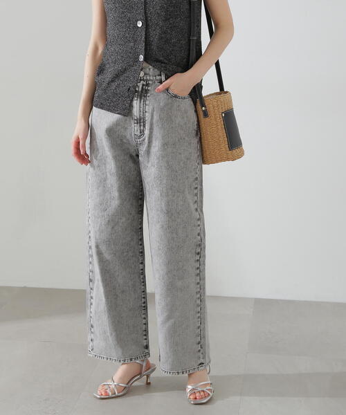 N.（N. Natural Beauty Basic）（エヌエヌナチュラルビューティーベーシック）の「◆【S Size Line】５ポケットケミカルワイドデニム（デニムパンツ・レディース・グレー・MEDIUM/SMALL）」の17枚目の写真