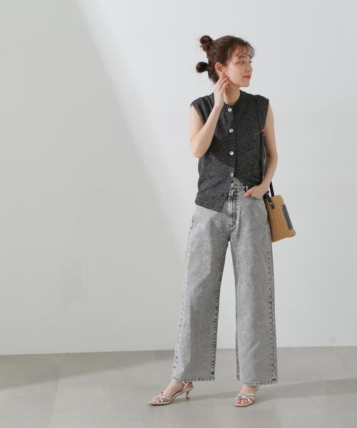 N.（N. Natural Beauty Basic）（エヌエヌナチュラルビューティーベーシック）の「◆【S Size Line】５ポケットケミカルワイドデニム（デニムパンツ・レディース・グレー・MEDIUM/SMALL）」の19枚目の写真